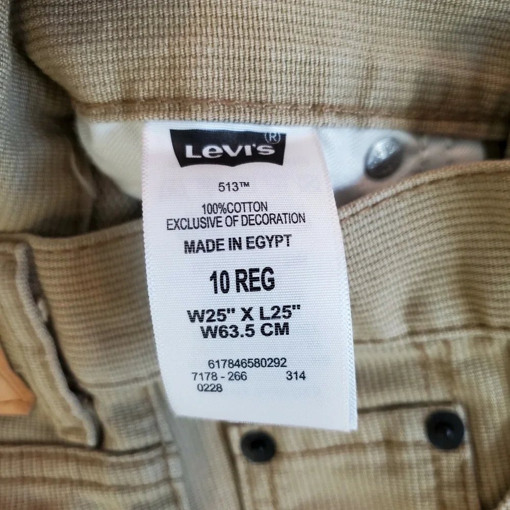 Levi's 513 Slim Straight Tan Pants NWT‎ Size 10 Boys